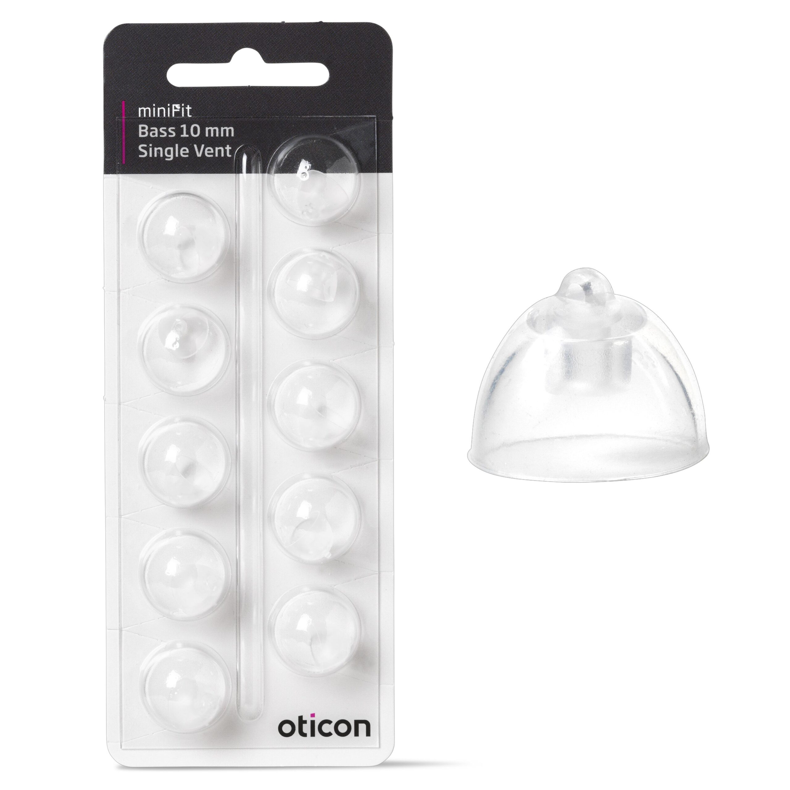 Oticon miniFit Bass 10mm Single Vent