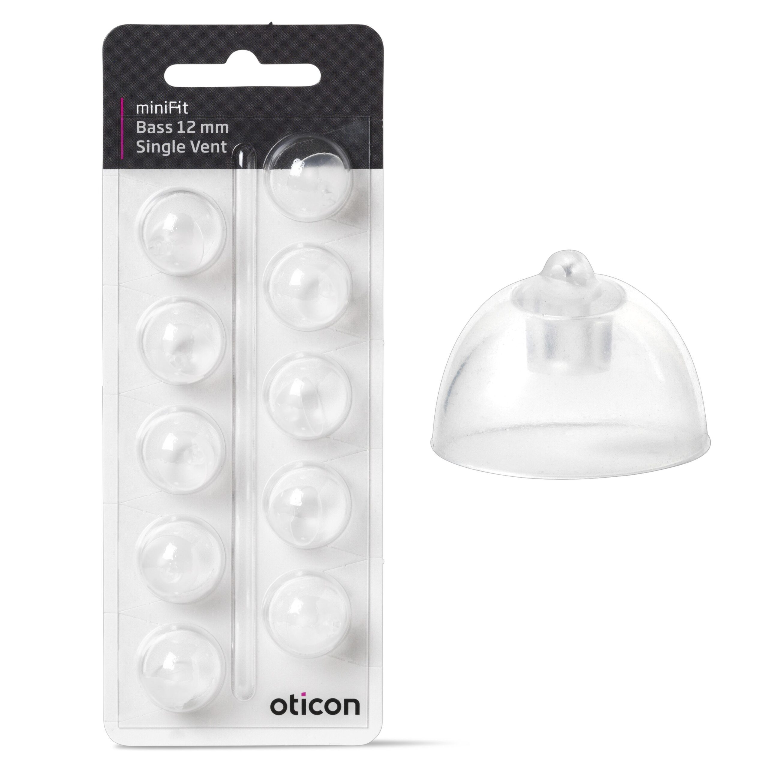 Oticon miniFit Bass 12mm Single Vent