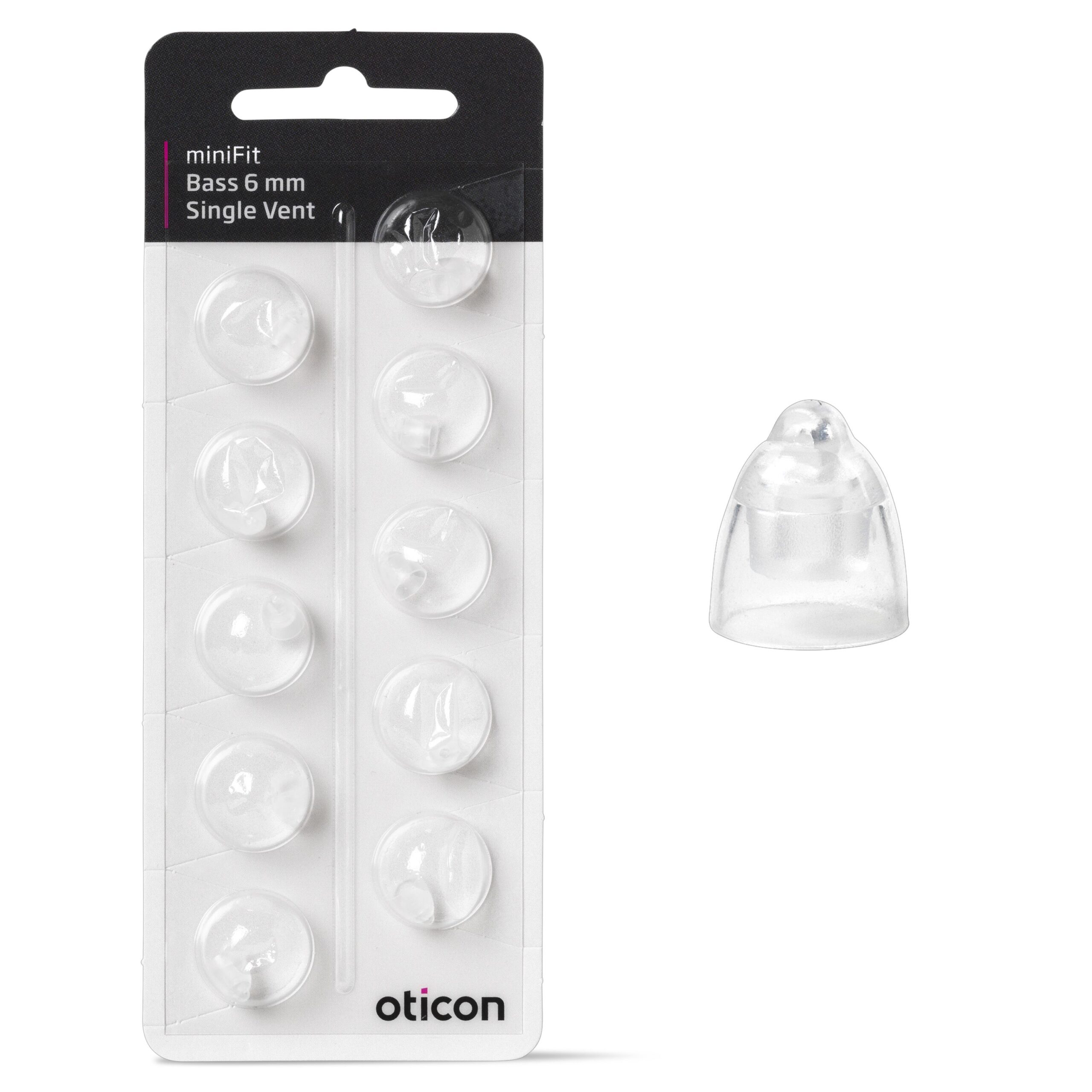 Oticon miniFit Bass 6mm Single Vent