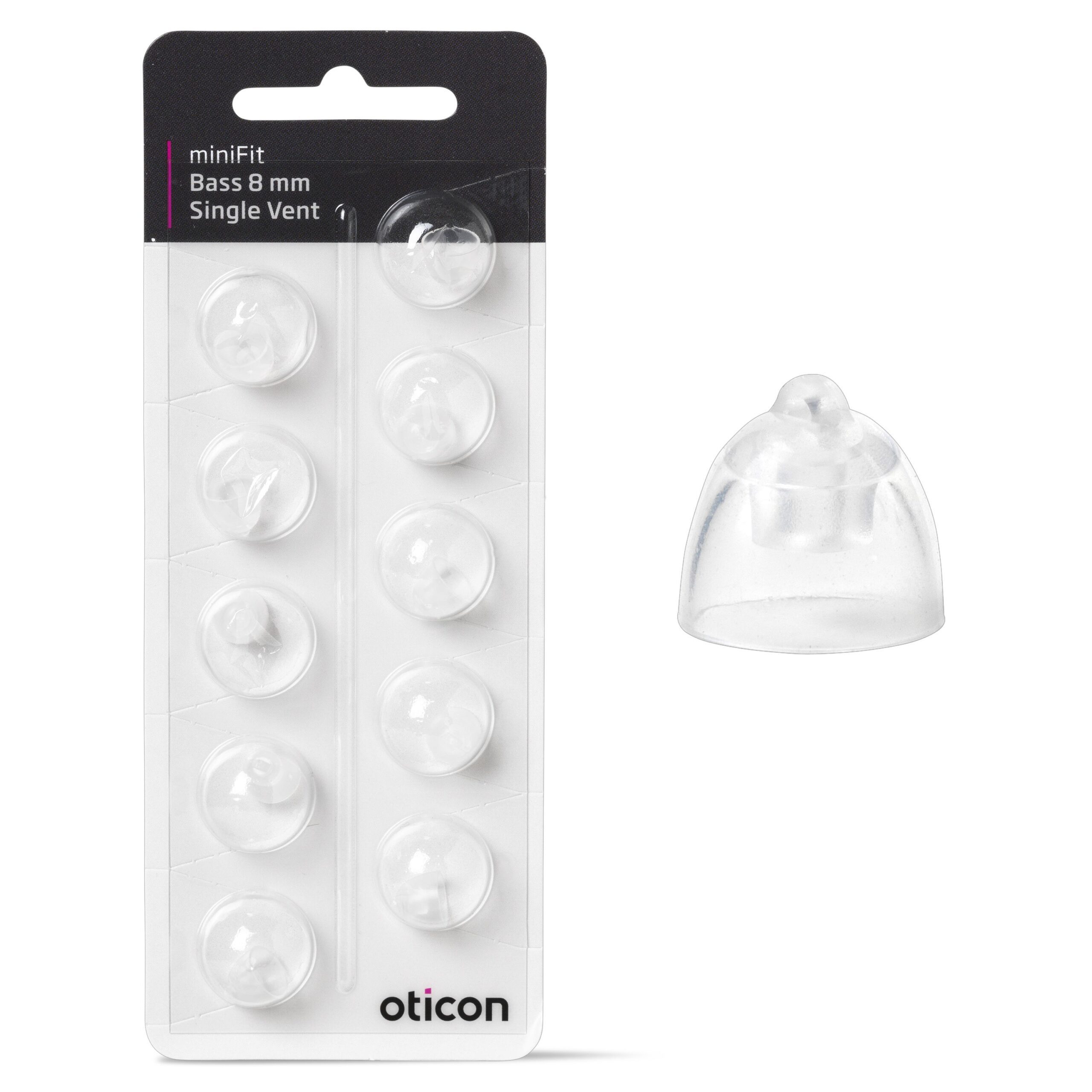 Oticon miniFit Bass 8mm Single Vent