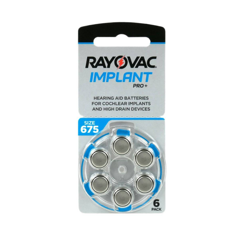 Rayovac Μπαταρίες Κοχλιακών Εμφυτευμάτων Νο 675 (6 τμχ)
